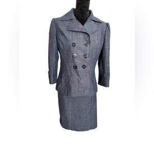 ✨VINTAGE✨Nine West Women's 2-Piece Blue Denim Business/Career Skirt Suit Size 12